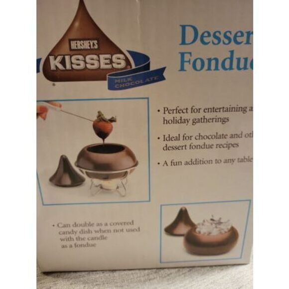 Hershey's Kisses Chocolate Dessert Fondue Set ceramic candy dish - Picture 5 of 10